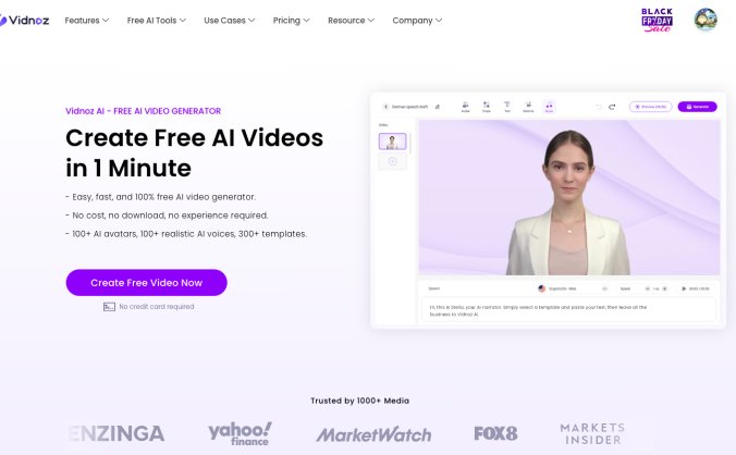 Vidnoz AI：免费在线AI视频生成器
