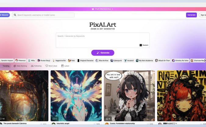 PixAI：AI 动漫艺术生成器