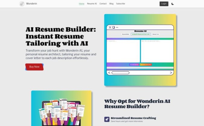 Wonderin AI简历构建器