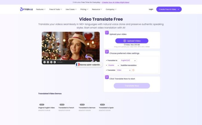 Vidnoz AI Video Translator