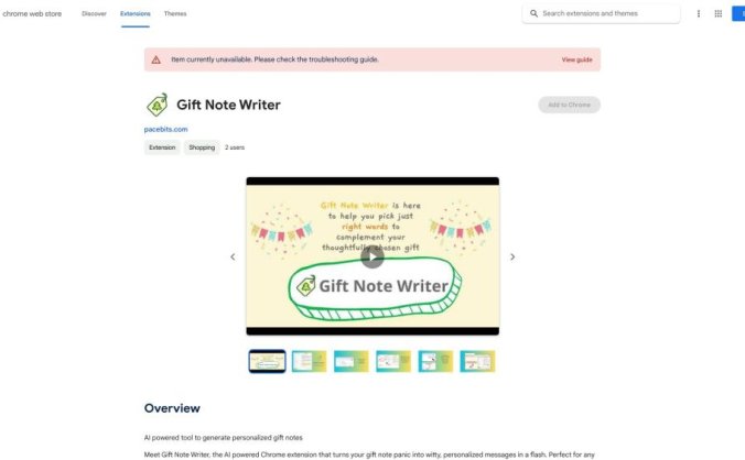 Gift Note Writer