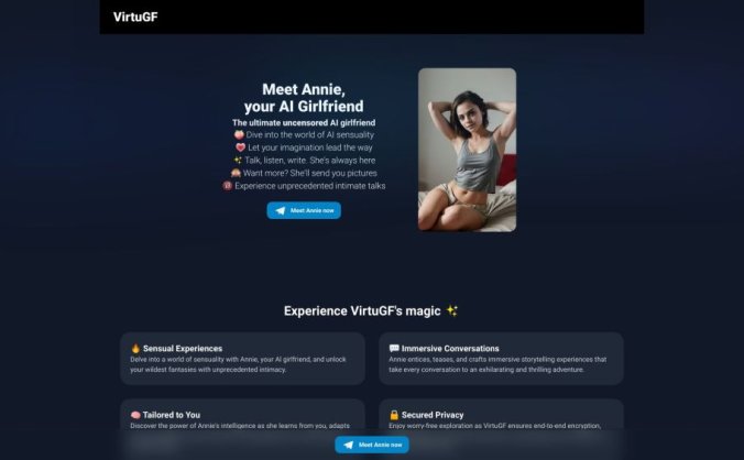 VirtuGF – Your uncensored intimate AI girlfriend