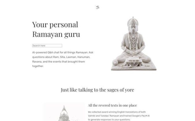 Generative AI chat for the Ramayan’s english translation